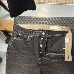 Rag & Bone black denim high waisted jeans.